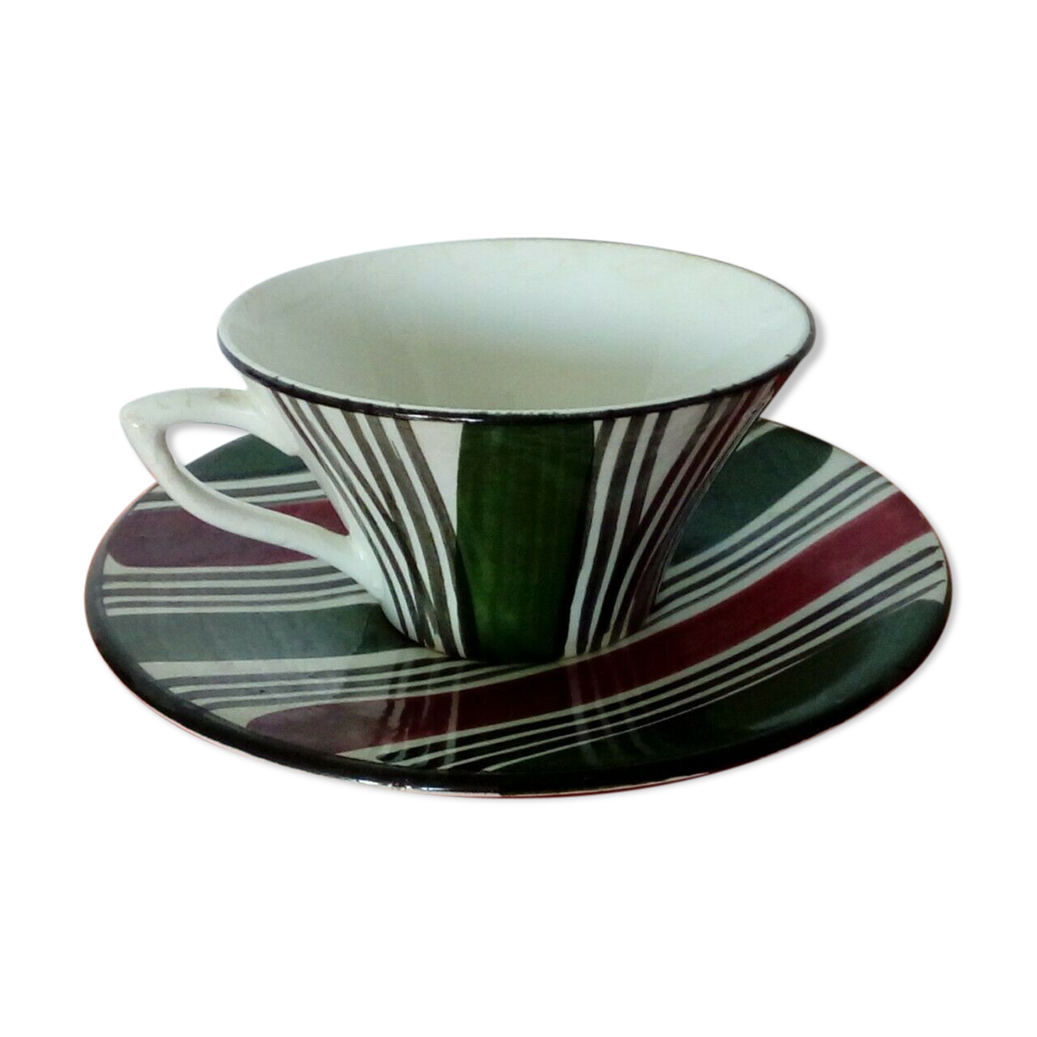 Tasse à thé en faïence de Sarreguemines modèle feria