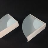 2 minimalist triangular wall lights, 1980