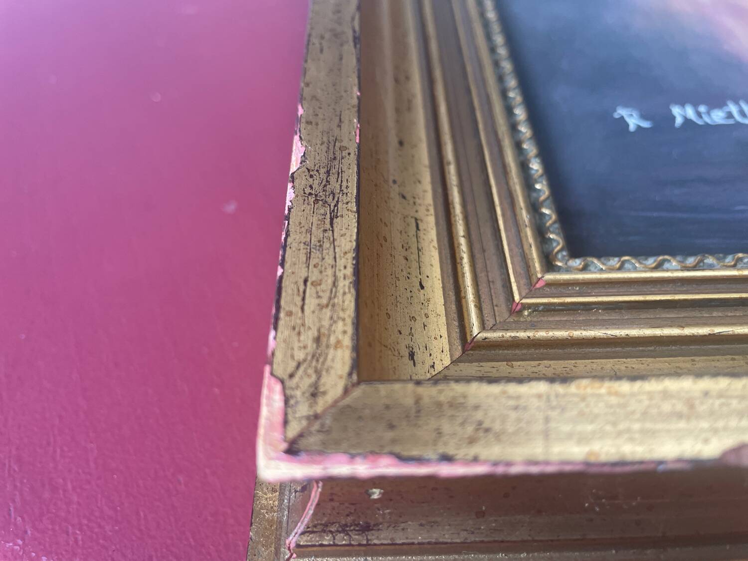 Large framed flower painting