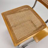 Tubular frame and cane cantilever dining chair, italy, 1970s