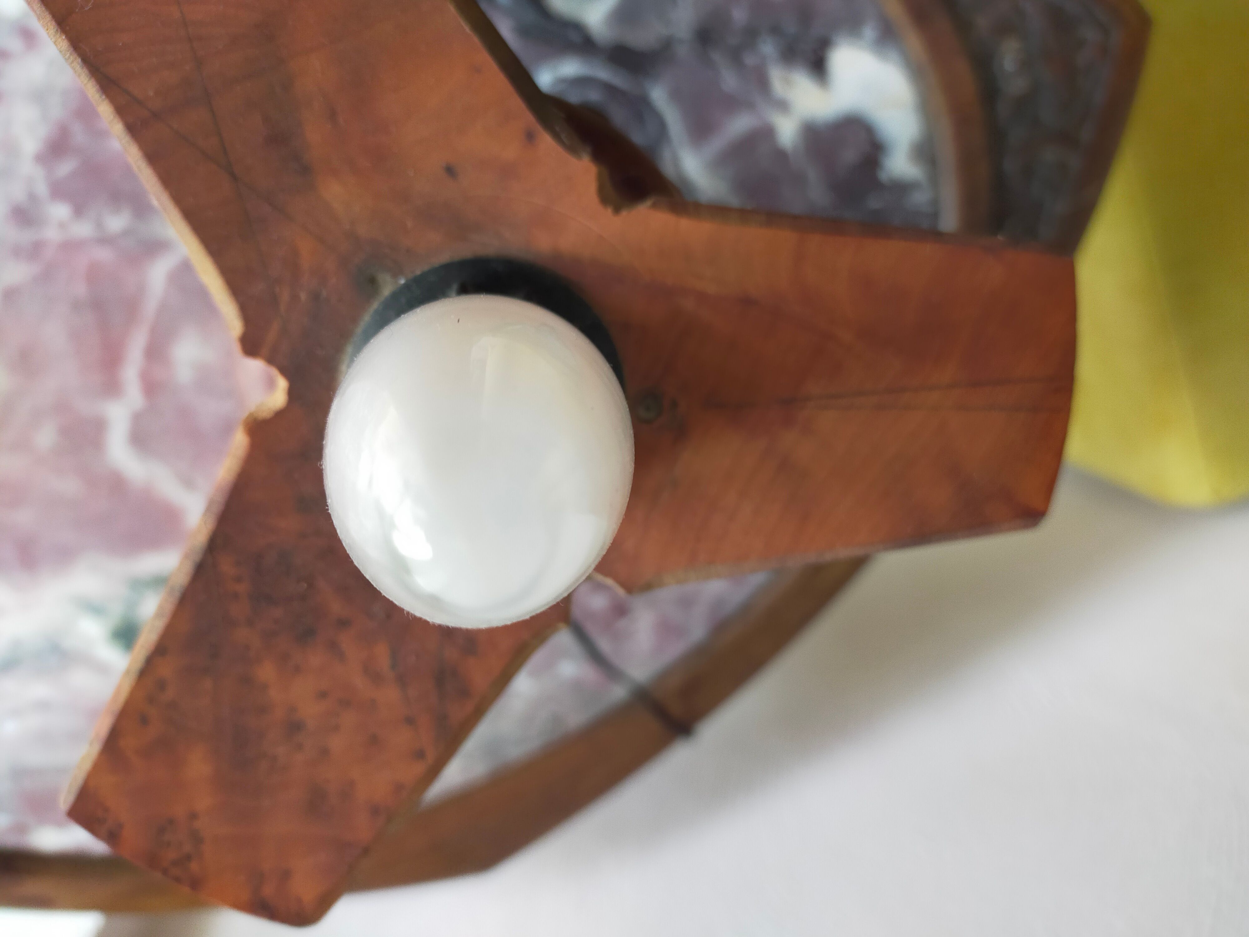 Olive wood lamp