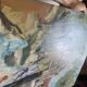 Ancien peinture tableau huile toile faraoni mariage eglise marié village
