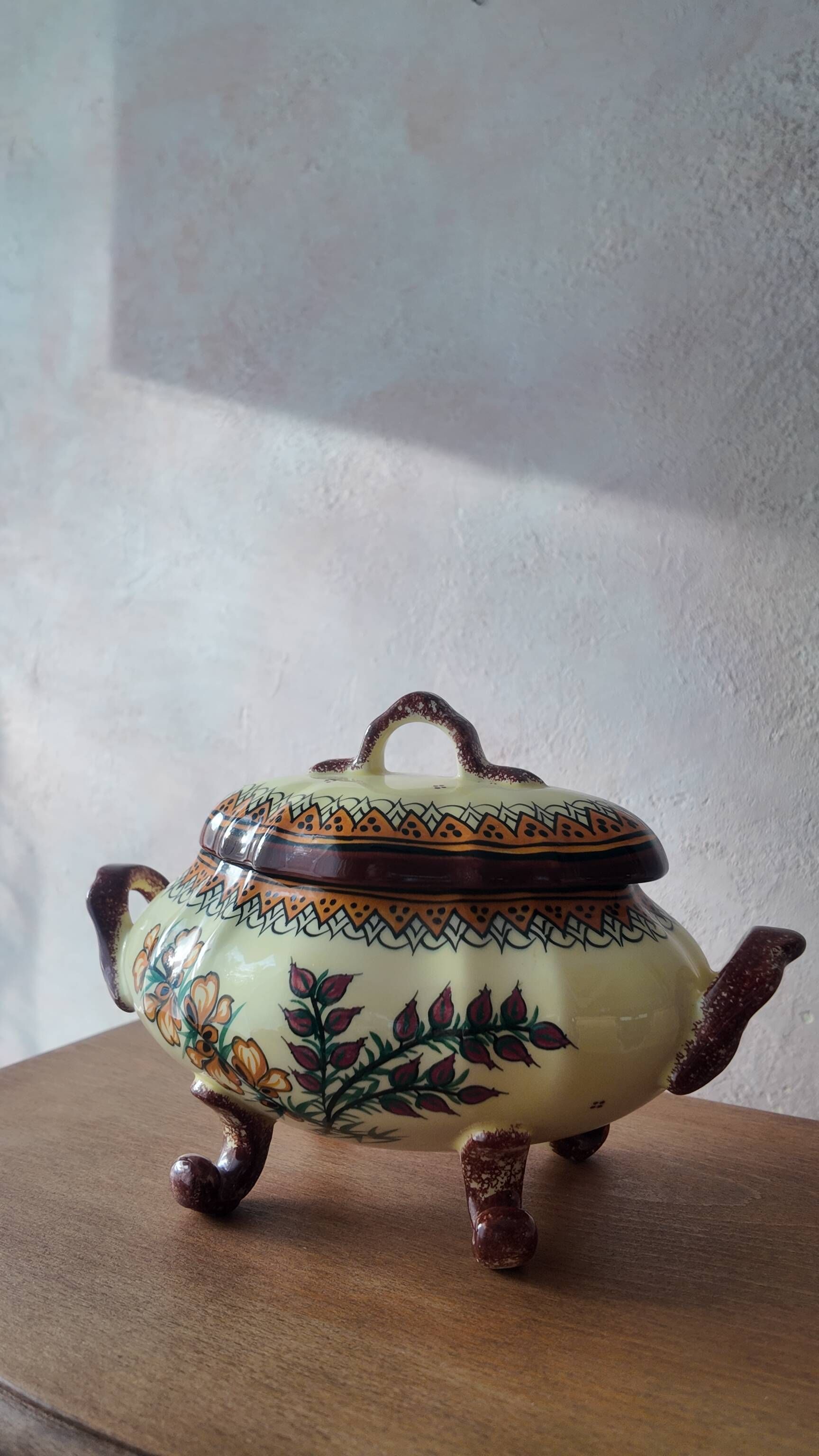 Antique Henriot Quimper Soup Tureen in Faience