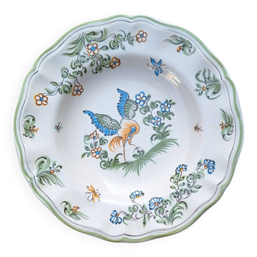 Plate with bird decoration Moustiers