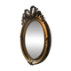 Golden Oval Mirror with Bow and Roses Decor