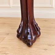 Antique walnut side table / tea table with drawer, shelves