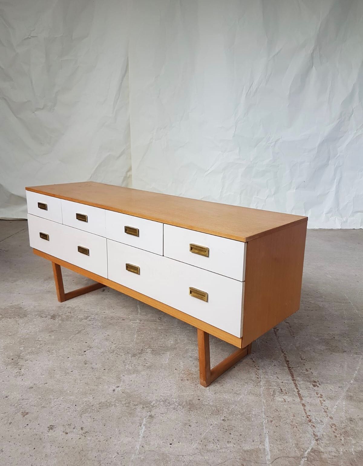 Mid century compact sideboard long chest of drawers danish Scandinavian design