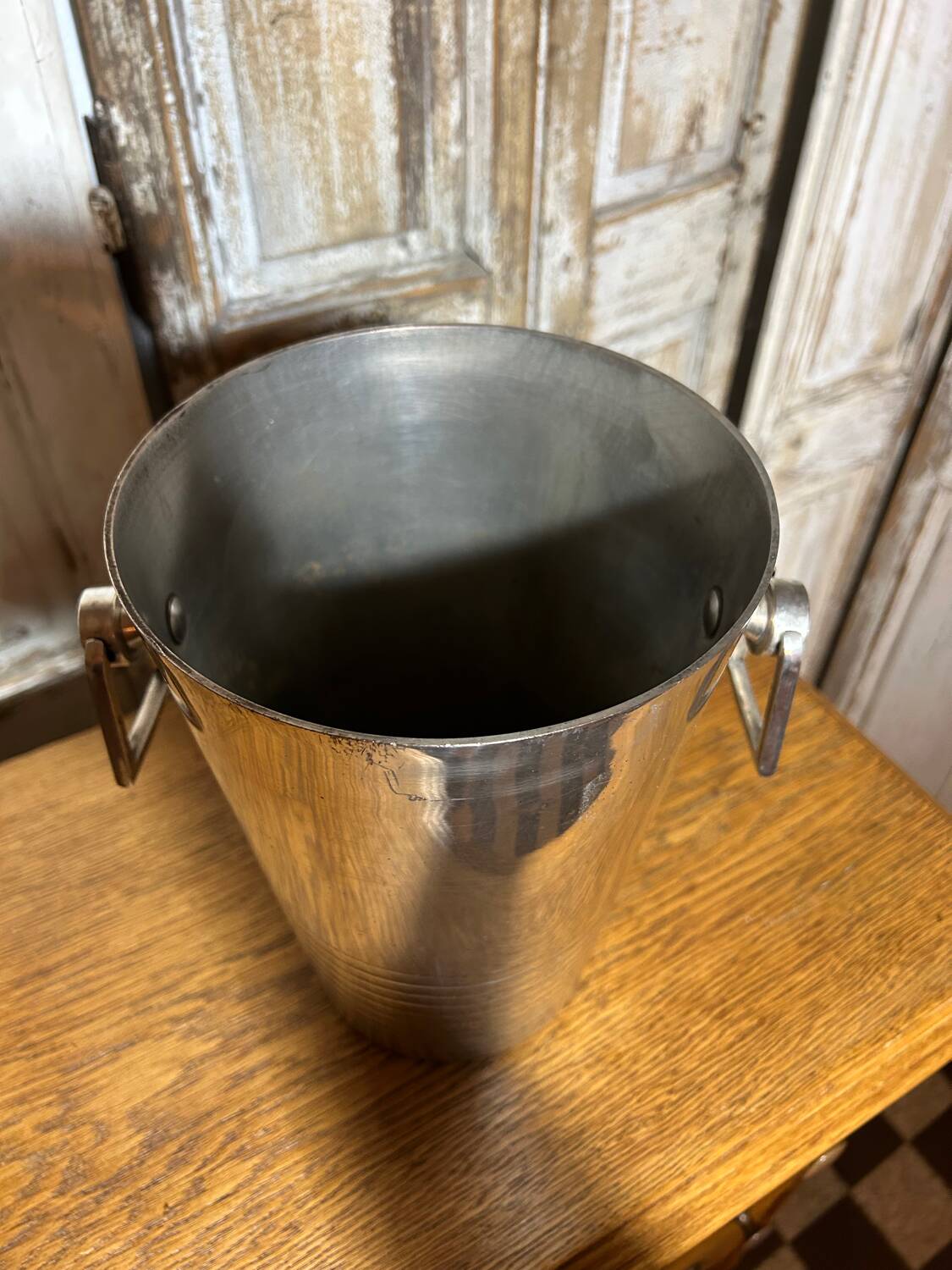 Seau à champagne art deco en métal argenté