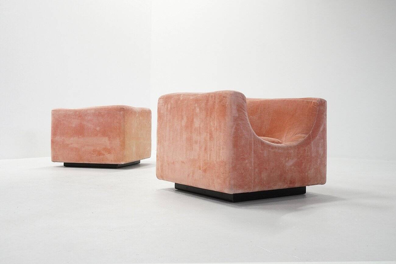 Vintage Italian Lounge Chairs by Bernard Govin for Saporiti, 1960s, Set of 2