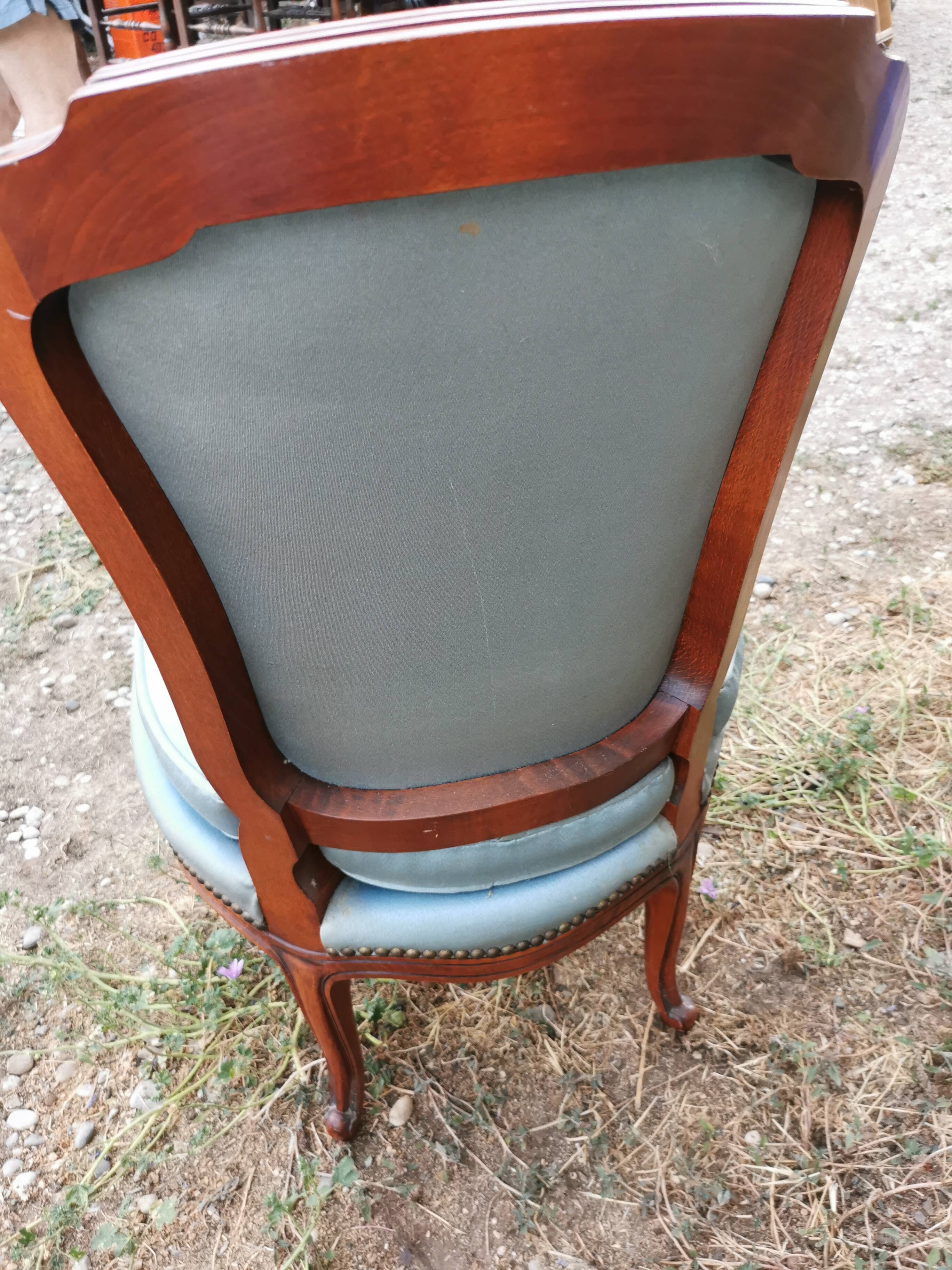 Old small cherry wood armchair