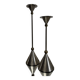 Pair of high vintage metal and brass candlesticks