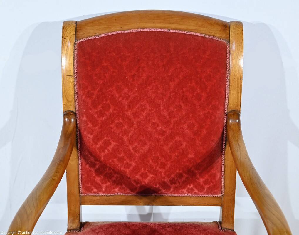Pair of Cherry Wood Armchairs, Louis Philippe Period – 1st Part 19th