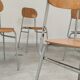 Set of 6 Czech school chairs from the 60s