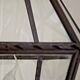 Hexagonal shaped copper and glass hanging lantern