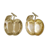 Pair of chrome metal apple cups