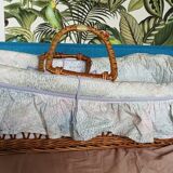 Couffin moise in vintage braided wicker 60s