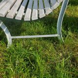 Outdoor slatted bench