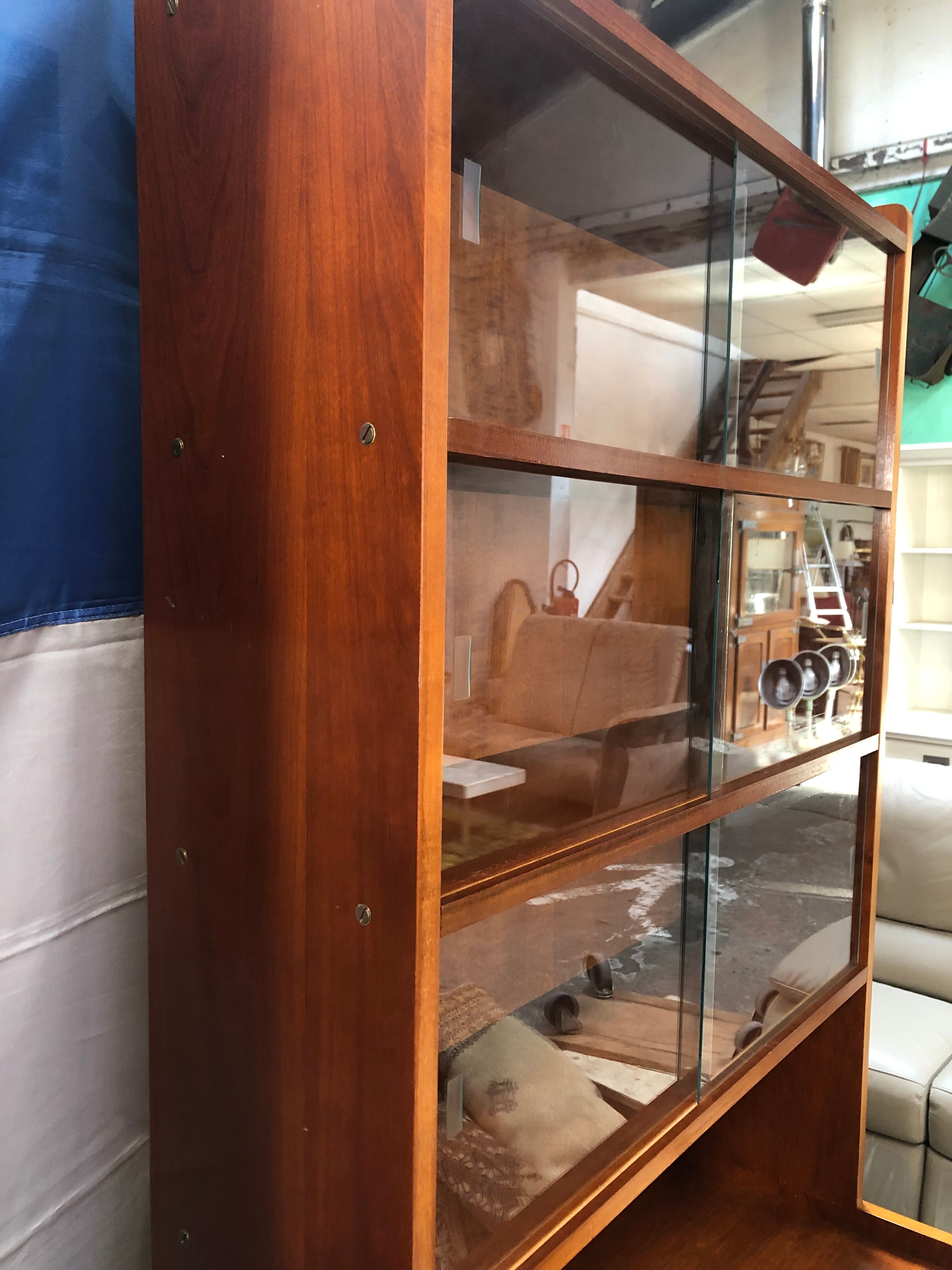 Scandinavian style glass library from the 60s