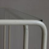 Table basse vintage à structure en métal courbé, 1960