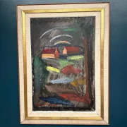 Large Original Swedish Oil on Canvas – “Landscape” by Bror Göransson – Signed – Vintage & Framed – 83 × 63 cm (32.7" × 24.8")