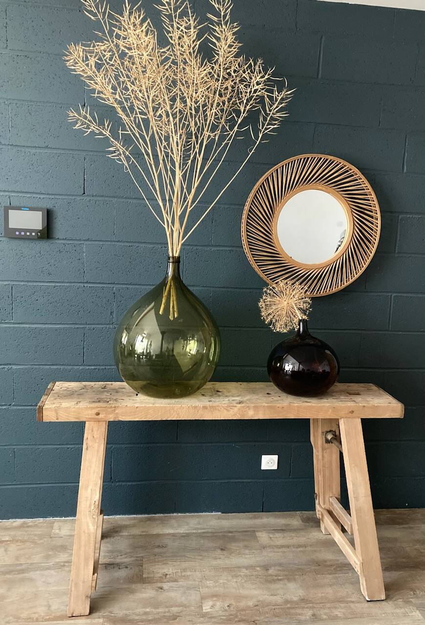 Old workbench with inclined legs