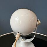 Mid-century small white space age eyeball table lamp