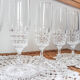 Lot of 6 pompadour style crystal crystal flutes