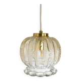 BREDA Jugošik * Small Pendant Lamps * Amber glass Lighting * MCM Rewired Light * Vintage Ceiling L