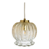 Petite lampe suspendue Éclairage en verre ambré MCM Rewired Light Plafonnier vintage L