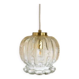 BREDA Jugošik * Small Pendant Lamps * Amber glass Lighting * MCM Rewired Light * Vintage Ceiling L
