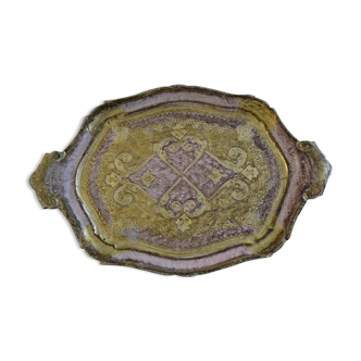 Florentine tray old pink and golden