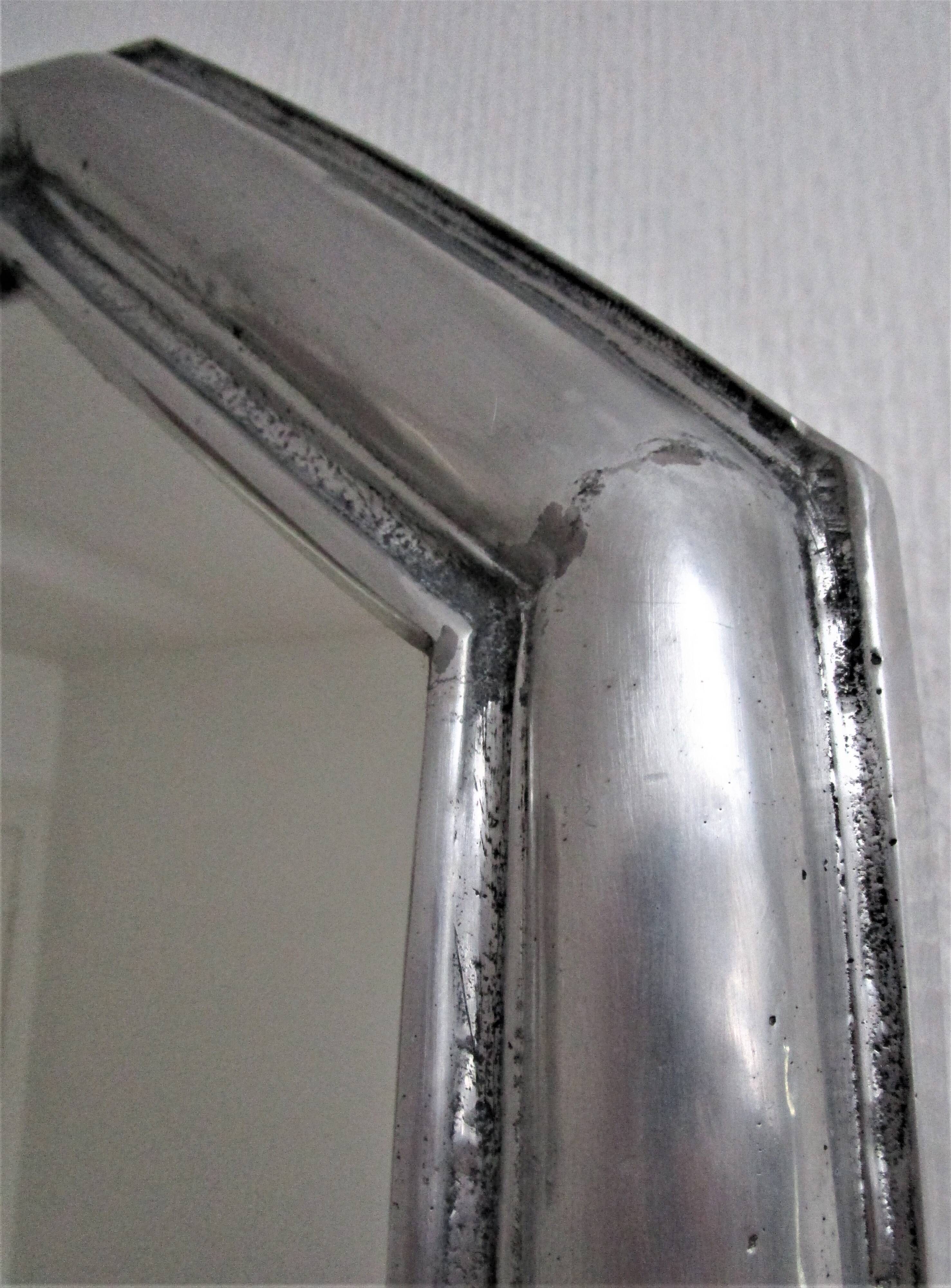 Octagonal metal mirror 70s design 48cmx55cm