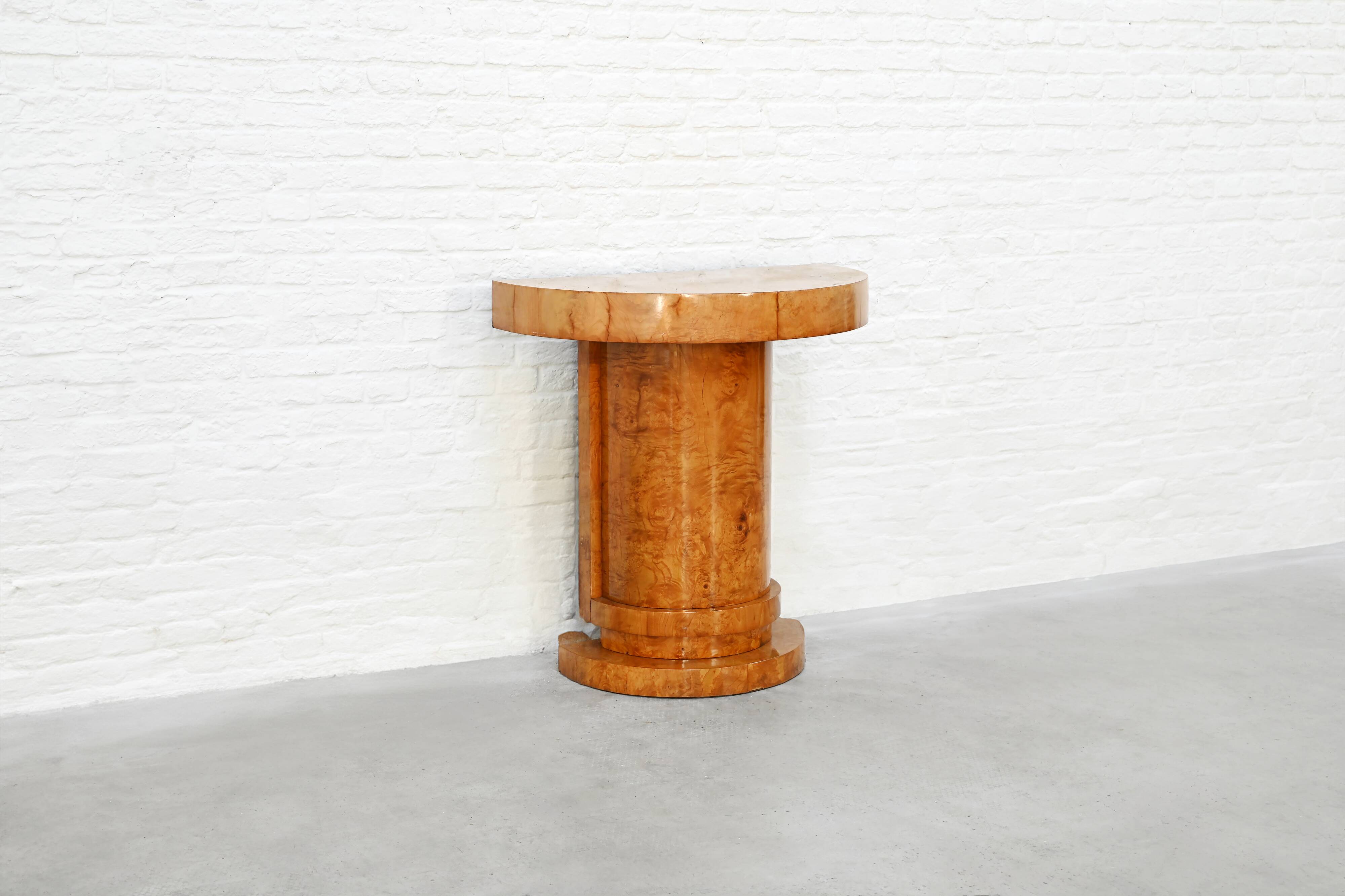 Art Deco Console in Burl Wood, France, 1930s