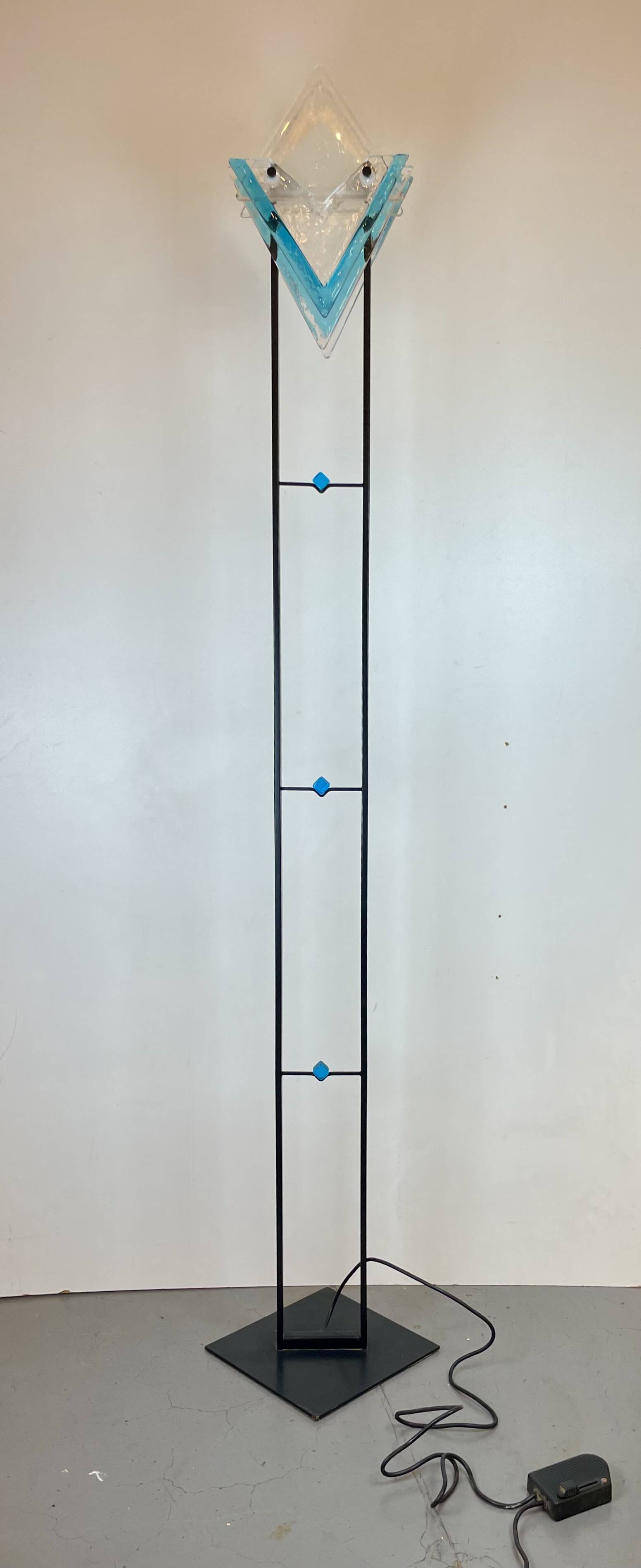 Post-Modern Floor Lamp att. to Mazzega, Italy, 1980s
