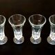 1970s 4 Champagne Flutes Clear Faceted Glass