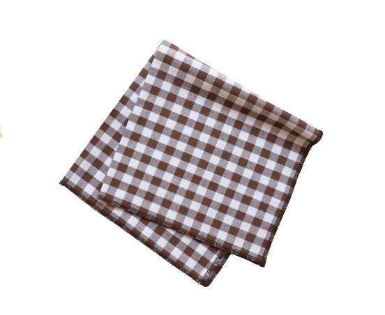 BHV serviette vichy marron