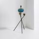 Vintage Turquoise Delight: 1950s Floor Standing Ashtray with Vase Holders