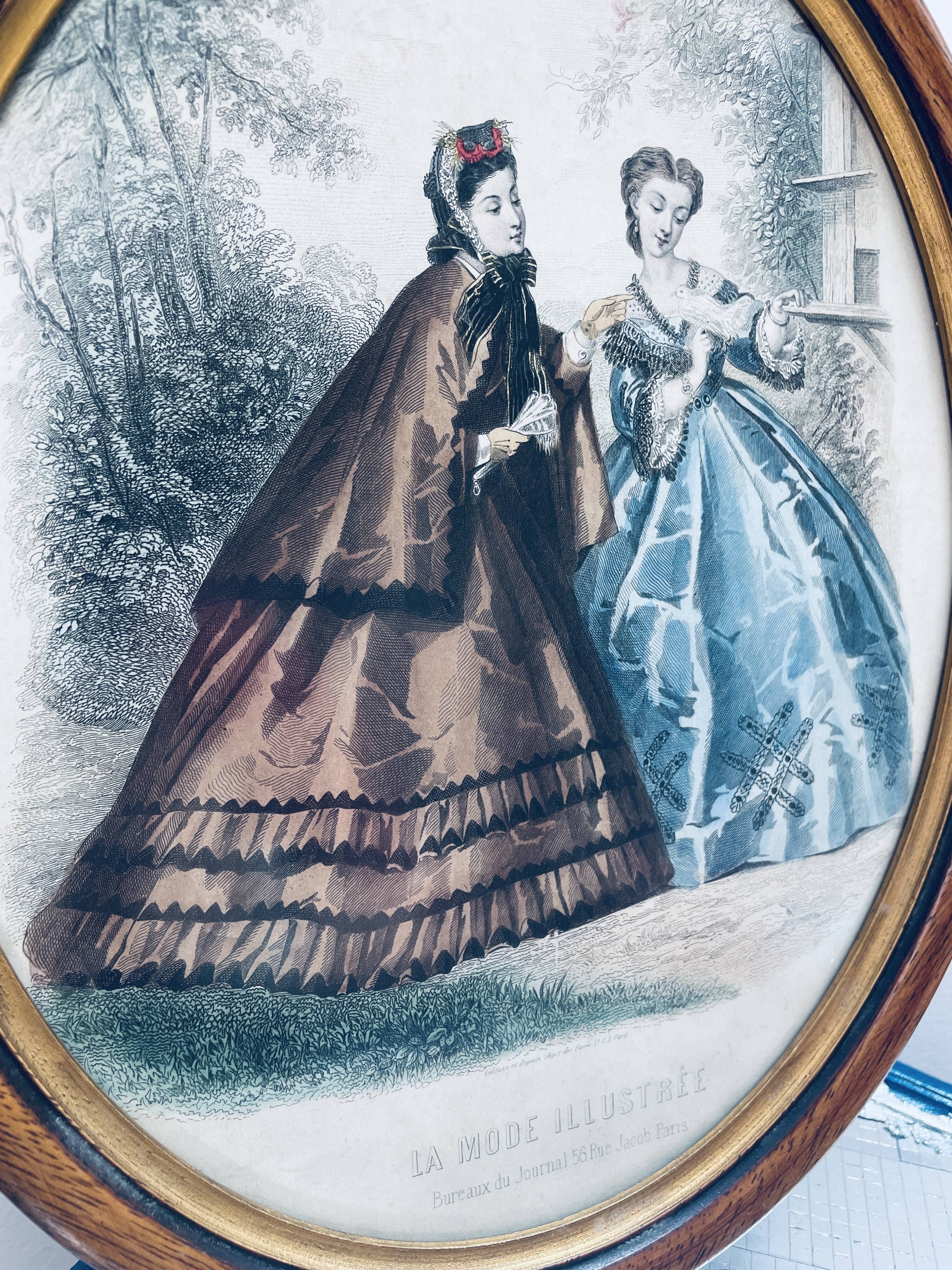 Illustration from La Mode Illustrée 1863 framed