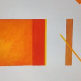 Orange minimalist geometric paint