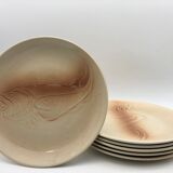 6 assiettes à poisson, faïence de St Amand