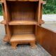 Art Deco bedside table in solid oak and marble from the 1940s.