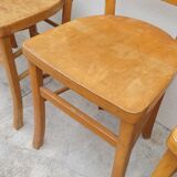 Series of 4 chairs of bistrot restaurant old 1950