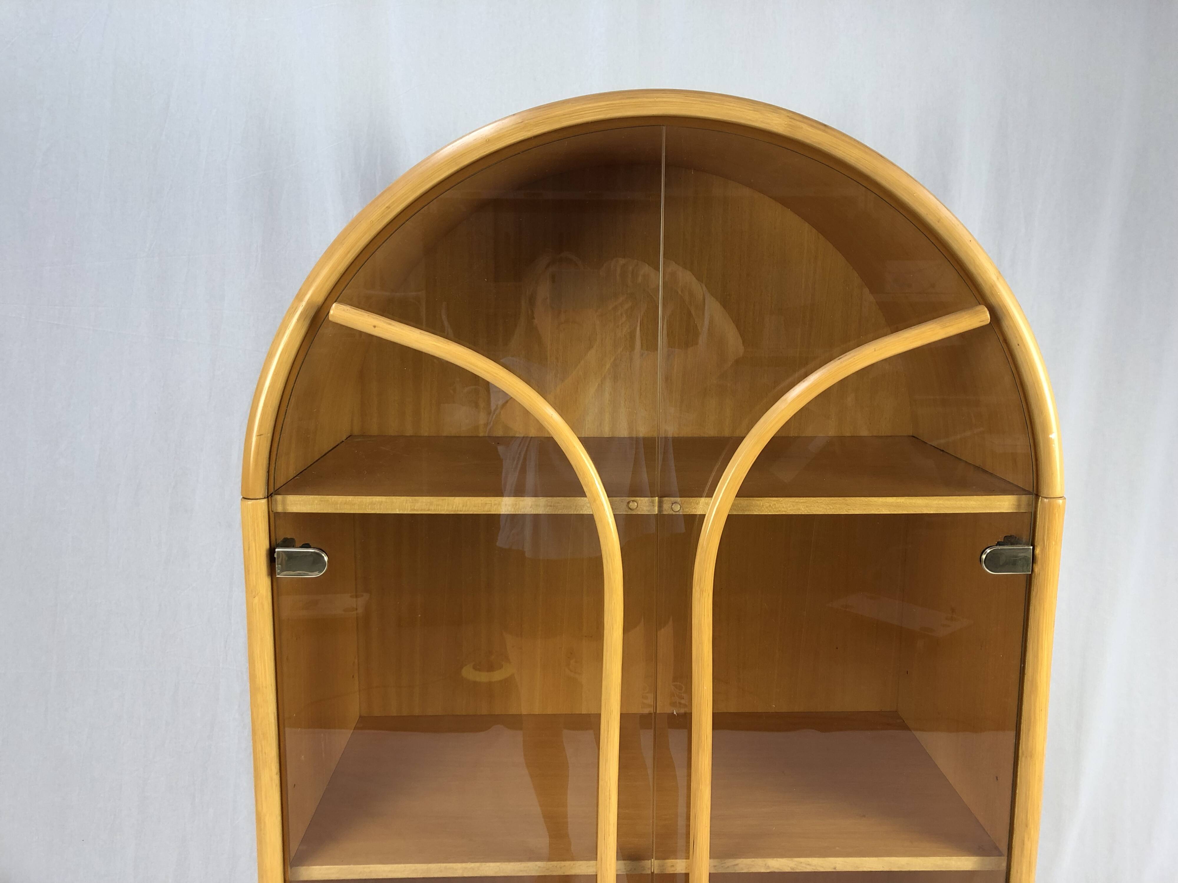 Mid-Century Rattan Display Cabinet, 1970s