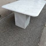 Vintage white Carrara marble coffee table