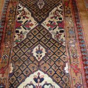 Handmade antique Persian camel hair runner 4' x 15.2' (122cm x 463cm) 1880s - 1B556