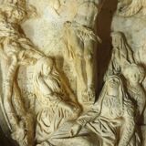 Small Holy Water Font / Stations of the Cross in Wood and Plaster - early 19th century