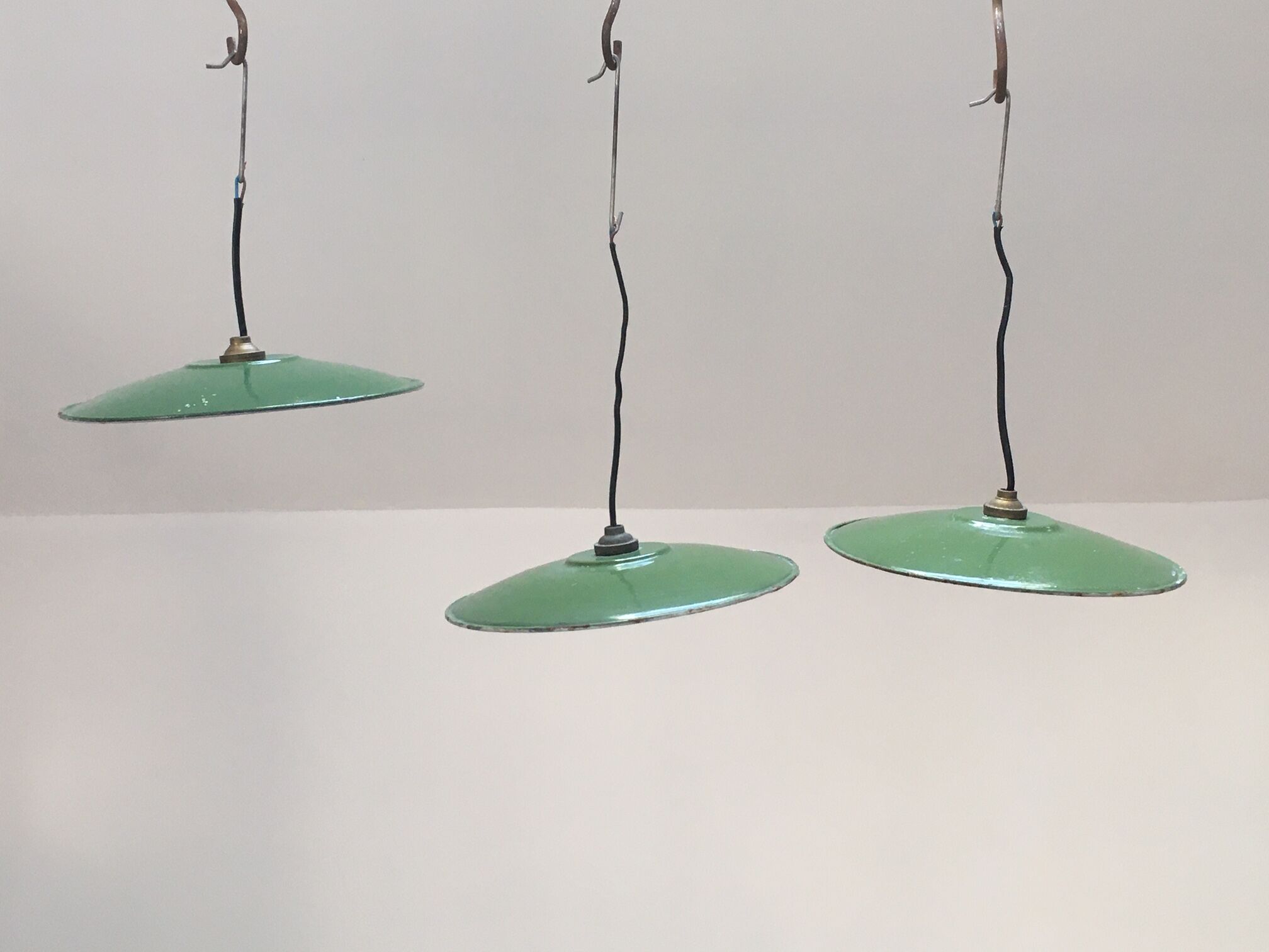 Lot de 3 suspensions plafonnier industriel