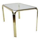 Midcentury brass and glass dining table, germany 1970s