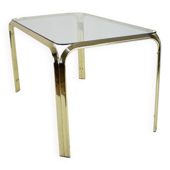 Table à manger en laiton et verre du milieu du siècle, Allemagne Années 1970