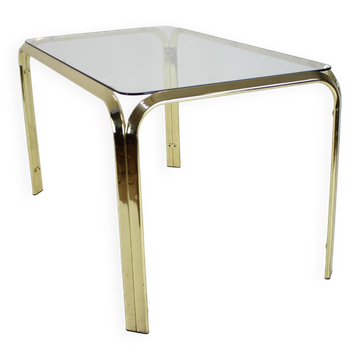 Midcentury brass and glass dining table, germany 1970s